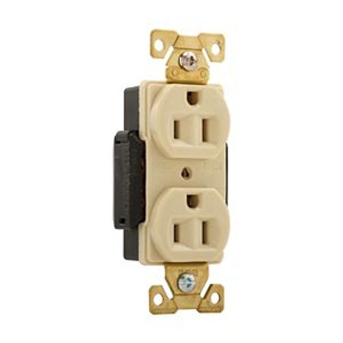 Main product image of Arrow Hart Industrial Duplex Receptacle, #14-10 Awg 15A 125V, Ivory Face Base, Duplex, AH5262V