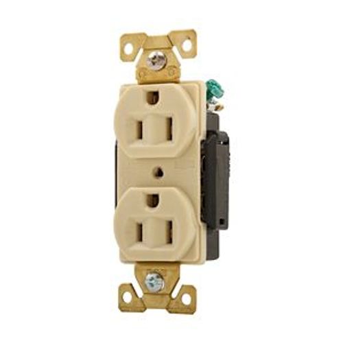 Main product image of Arrow Hart Industrial Duplex Receptacle, #14-10 Awg 15A 125V, Ivory Face Base, Duplex, AH5262V