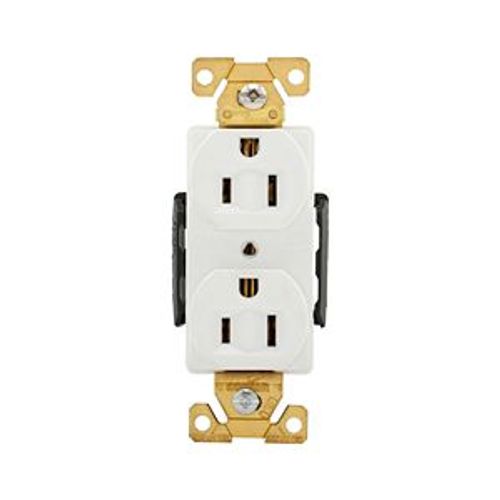 Main product image of Arrow Hart Industrial Duplex Receptacle, #14-10 Awg 15A 125V, White Face Base, Duplex, AH5262W