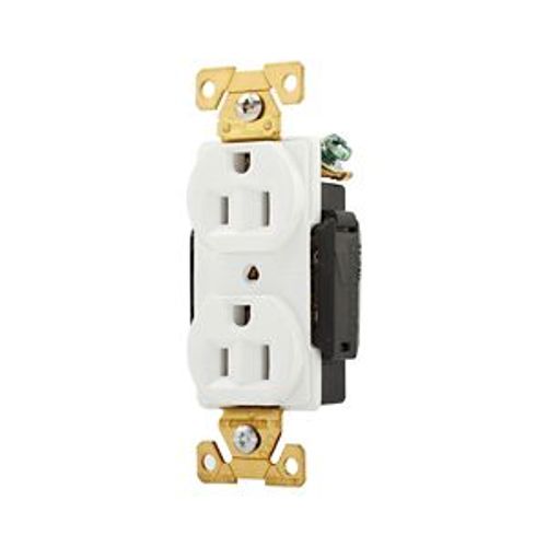 Main product image of Arrow Hart Industrial Duplex Receptacle, #14-10 Awg 15A 125V, White Face Base, Duplex, AH5262W