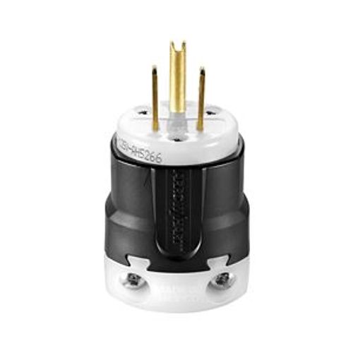 Main product image of Arrow Hart Ultra Grip Straight Blade Plug, #18-#12 Awg 15A 125V, Black, 5-15P, 2-Pole 3-Wire, AH5266
