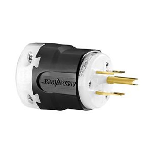 Main product image of Arrow Hart Ultra Grip Straight Blade Plug, #18-#12 Awg 15A 125V, Black, 5-15P, 2-Pole 3-Wire, AH5266