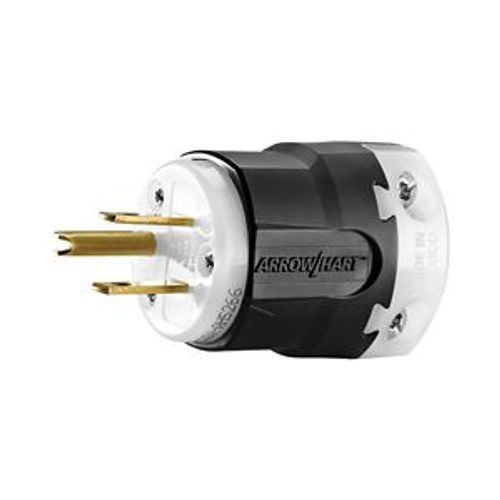 Main product image of Arrow Hart Ultra Grip Straight Blade Plug, #18-#12 Awg 15A 125V, Black, 5-15P, 2-Pole 3-Wire, AH5266