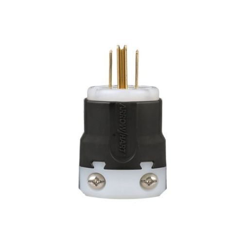 Main product image of Arrow Hart Ultra Grip Straight Blade Plug, #18-#12 Awg 15A 125V, Black, 5-15P, 2-Pole 3-Wire, AH5266