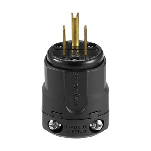 Main product image of Arrow Hart Ultra Grip Straight Blade Plug, #18-12 Awg 15A 125V, 5-15P, 2-Pole 3-Wire, AH5266BK