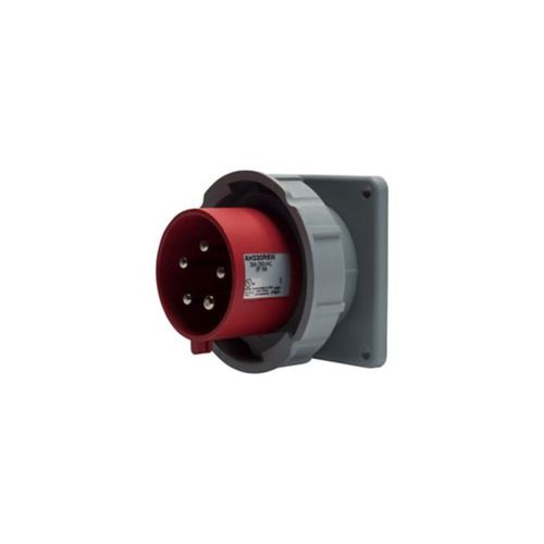 Main product image of Arrow Hart Pin & Sleeve Inlet, #10-#2 Awg 30A, Y 277/480V, Red, 4-Pole, 5-Wire, Male, 10 Hp, AH530B7W
