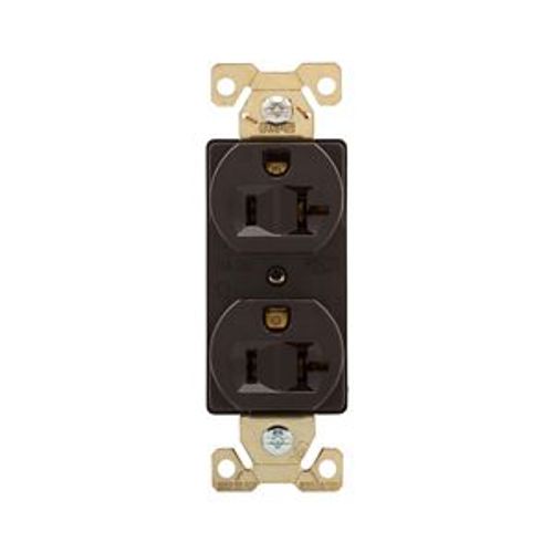 Main product image of Arrow Hart Industrial Duplex Receptacle, #14-10 Awg 20A 125V, Brown, 5-20R, Duplex, AH5352B