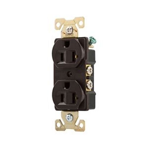 Main product image of Arrow Hart Industrial Duplex Receptacle, #14-10 Awg 20A 125V, Brown, 5-20R, Duplex, AH5352B