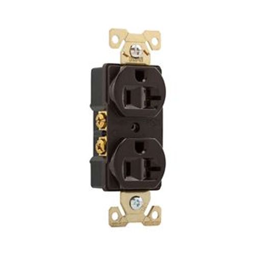 Main product image of Arrow Hart Industrial Duplex Receptacle, #14-10 Awg 20A 125V, Brown, 5-20R, Duplex, AH5352B