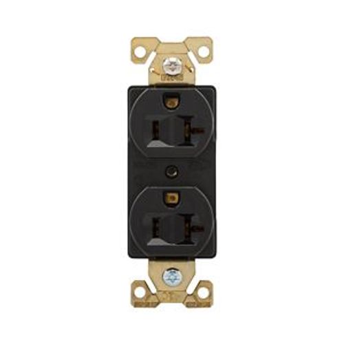 Main product image of Arrow Hart Industrial Duplex Receptacle, #14-10 Awg 20A 125V, Black, 5-20R, Duplex, AH5352BK