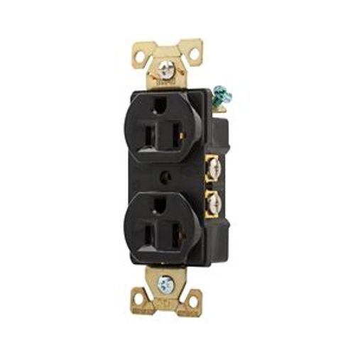 Main product image of Arrow Hart Industrial Duplex Receptacle, #14-10 Awg 20A 125V, Black, 5-20R, Duplex, AH5352BK