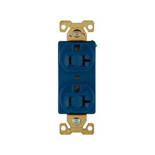 Main product image of Arrow Hart Industrial Duplex Receptacle, #14-10 Awg 20A 125V, Blue, 5-20R, Duplex, AH5352BL