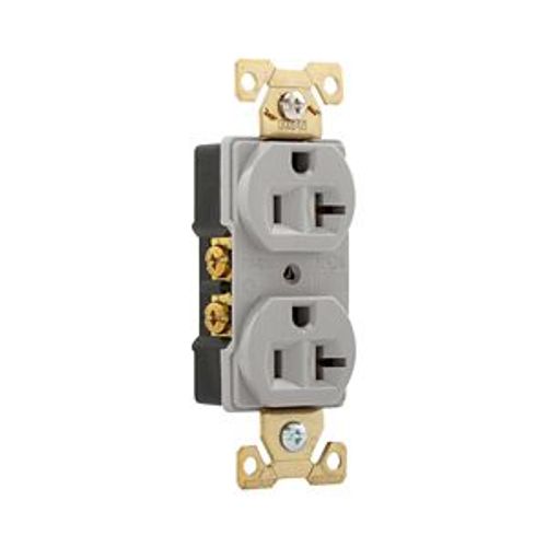 Main product image of Arrow Hart Industrial Duplex Receptacle, #14-10 Awg 20A 125V, Gray, 5-20R, Duplex, AH5352GY