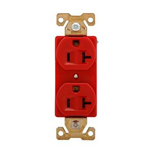 Main product image of Arrow Hart Industrial Duplex Receptacle, #14-10 Awg 20A 125V, Red, 5-20R, Duplex, AH5352RD