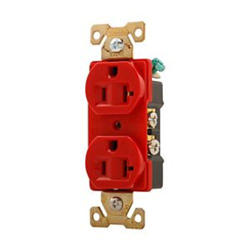 Main product image of Arrow Hart Industrial Duplex Receptacle, #14-10 Awg 20A 125V, Red, 5-20R, Duplex, AH5352RD