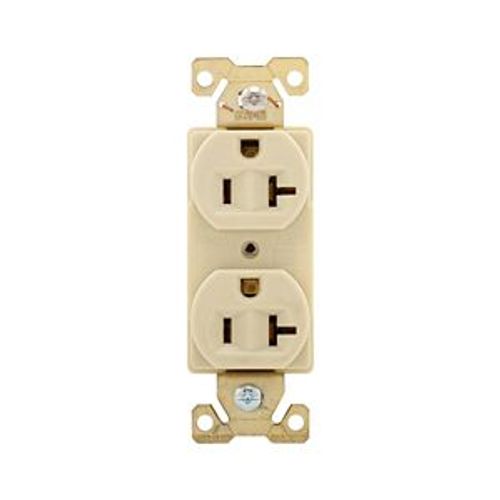 Main product image of Arrow Hart Industrial Duplex Receptacle, #14-10 Awg 20A 125V, Ivory, 5-20R, Duplex, AH5352V