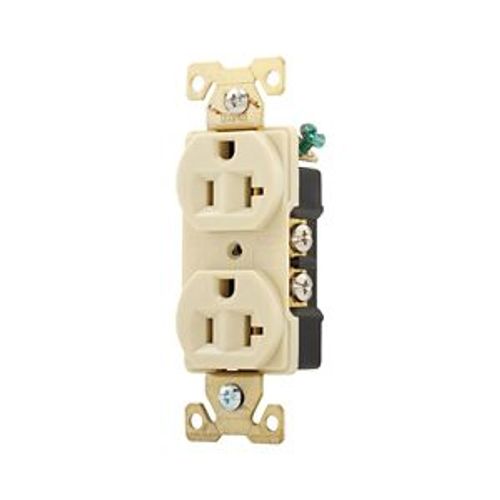 Main product image of Arrow Hart Industrial Duplex Receptacle, #14-10 Awg 20A 125V, Ivory, 5-20R, Duplex, AH5352V