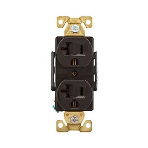 Main product image of Arrow Hart Industrial Duplex Receptacle, #14-10 Awg 20A 125V, Brown Face Base, 5-20R, Duplex, AH5362B