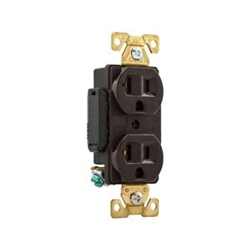 Main product image of Arrow Hart Industrial Duplex Receptacle, #14-10 Awg 20A 125V, Brown Face Base, 5-20R, Duplex, AH5362B