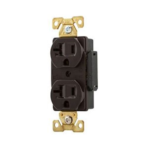 Main product image of Arrow Hart Industrial Duplex Receptacle, #14-10 Awg 20A 125V, Brown Face Base, 5-20R, Duplex, AH5362B