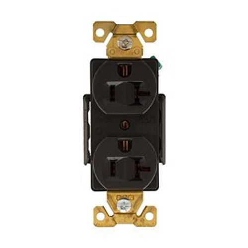 Main product image of Arrow Hart Industrial Duplex Receptacle, #14-10 Awg 20A 125V, Black Face Base, 5-20R, Duplex, AH5362BK
