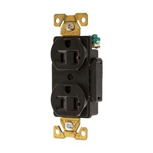 Main product image of Arrow Hart Industrial Duplex Receptacle, #14-10 Awg 20A 125V, Black Face Base, 5-20R, Duplex, AH5362BK