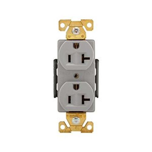 Main product image of Arrow Hart Industrial Duplex Receptacle, #14-10 Awg 20A 125V, Gray Face Base, 5-20R, Duplex, AH5362GY