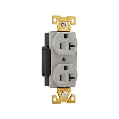 Main product image of Arrow Hart Industrial Duplex Receptacle, #14-10 Awg 20A 125V, Gray Face Base, 5-20R, Duplex, AH5362GY