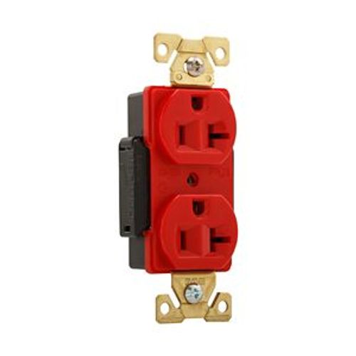 Main product image of Arrow Hart Industrial Duplex Receptacle, #14-10 Awg 20A 125V, Red Face Base, 5-20R, Duplex, AH5362RD