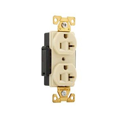 Main product image of Arrow Hart Industrial Duplex Receptacle, #14-10 Awg 20A 125V, Ivory Face Base, 5-20R, Duplex, AH5362V