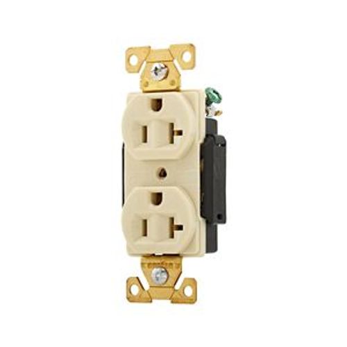 Main product image of Arrow Hart Industrial Duplex Receptacle, #14-10 Awg 20A 125V, Ivory Face Base, 5-20R, Duplex, AH5362V