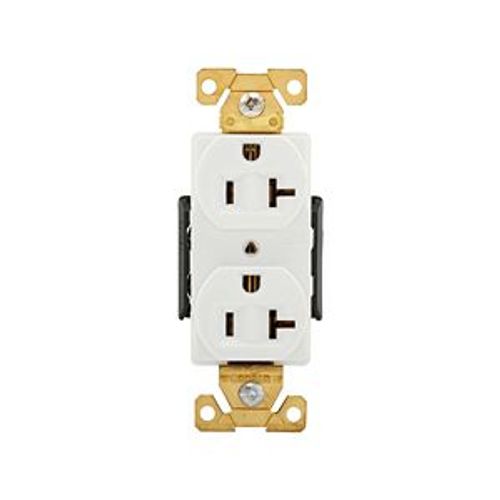 Main product image of Arrow Hart Industrial Duplex Receptacle, #14-10 Awg 20A 125V, White Face Base, 5-20R, Duplex, AH5362W