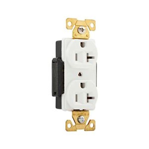 Main product image of Arrow Hart Industrial Duplex Receptacle, #14-10 Awg 20A 125V, White Face Base, 5-20R, Duplex, AH5362W
