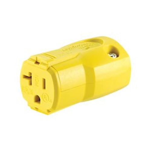 Main product image of Arrow Hart Quick Grip Straight Blade Connector, #16-12 Awg 20A 125V, Yellow, 2-Pole 3-Wire, AH5369Y