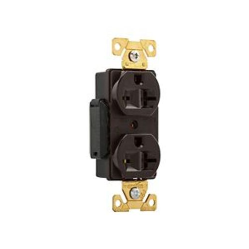 Main product image of Arrow Hart Industrial Duplex Receptacle, #14-10 Awg 20A, 250V, Brown, 6-20R, Duplex, AH5462B