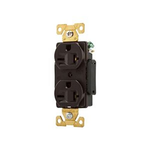 Main product image of Arrow Hart Industrial Duplex Receptacle, #14-10 Awg 20A, 250V, Brown, 6-20R, Duplex, AH5462B