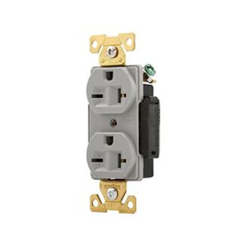 Main product image of Arrow Hart Industrial Duplex Receptacle, #14-10 Awg 20A, 250V, Gray, 6-20R, Duplex, AH5462GY