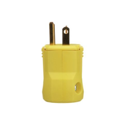 Main product image of Arrow Hart Quick Grip Straight Blade Plug, #18-12 Awg 20A, 250V, Yellow, 5-20P, 2-Pole 3-Wire, AH5464Y