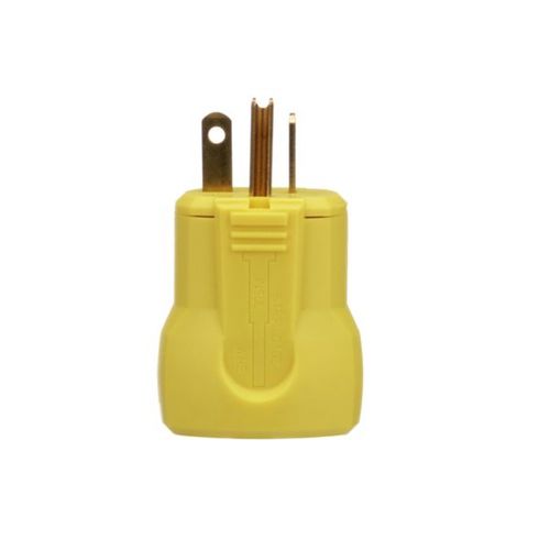 Main product image of Arrow Hart Quick Grip Straight Blade Plug, #18-12 Awg 20A, 250V, Yellow, 5-20P, 2-Pole 3-Wire, AH5464Y