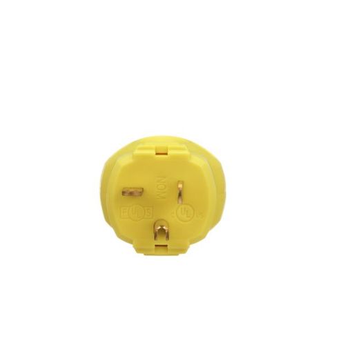 Main product image of Arrow Hart Quick Grip Straight Blade Plug, #18-12 Awg 20A, 250V, Yellow, 5-20P, 2-Pole 3-Wire, AH5464Y
