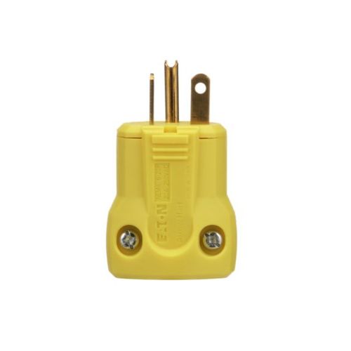 Main product image of Arrow Hart Quick Grip Straight Blade Plug, #18-12 Awg 20A, 250V, Yellow, 5-20P, 2-Pole 3-Wire, AH5464Y