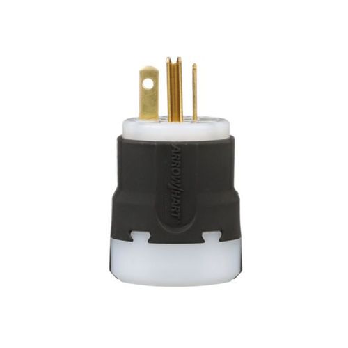Main product image of Arrow Hart Ultra Grip Straight Blade Plug, #16-#12 Awg 20A, 250V, Black, 6-20P, 2-Pole 3-Wire, AH5466