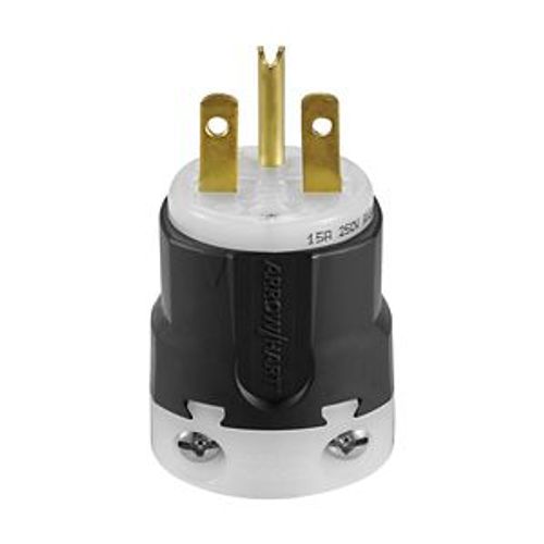 Main product image of Arrow Hart Ultra Grip Straight Blade Plug, #18-#12 Awg 15A, 250V, Black, 6-15P, 2-Pole 3-Wire, AH5666