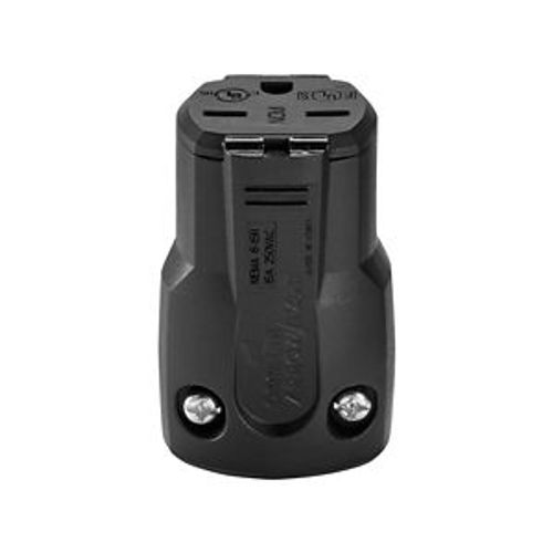Main product image of Arrow Hart Quick Grip Straight Blade Connector, #16-12 Awg 15A, 250V, Black, 6-15R 2-Pole 3-Wire, AH5669BK