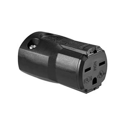 Main product image of Arrow Hart Quick Grip Straight Blade Connector, #16-12 Awg 15A, 250V, Black, 6-15R 2-Pole 3-Wire, AH5669BK