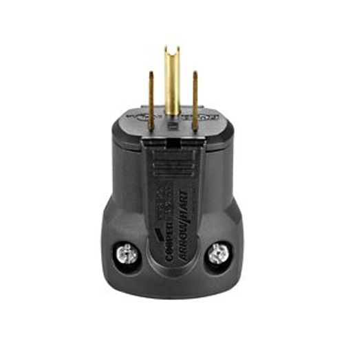 Main product image of Arrow Hart Quick Grip Straight Blade Plug, #18-12 Awg 15A 125V, Black, 5-15P, 2-Pole 3-Wire, AH5965BK