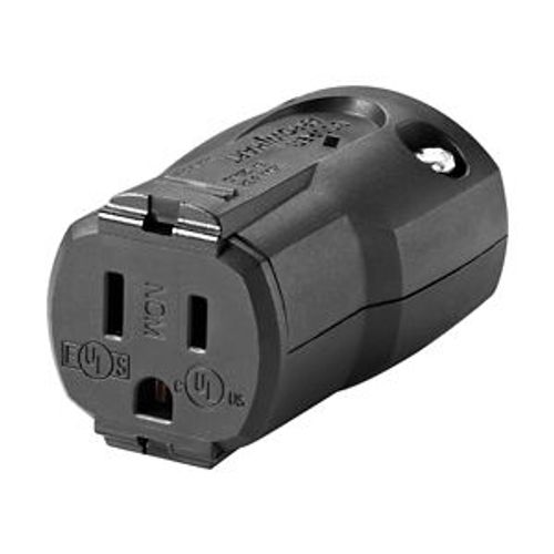 Main product image of Arrow Hart Quick Grip Straight Blade Connector, #18-12 Awg 15A 125V, Black, 2-Pole 3-Wire, AH5969BK
