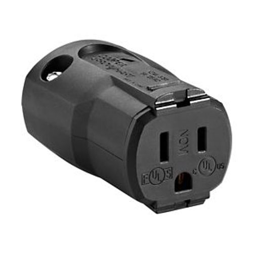 Main product image of Arrow Hart Quick Grip Straight Blade Connector, #18-12 Awg 15A 125V, Black, 2-Pole 3-Wire, AH5969BK