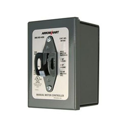 Main product image of Manual Motor Controller, #14-10 Awg 30A, 600V, Front Wired, Gray, 2-Pole, Toggle Single-Throw, AH6810G