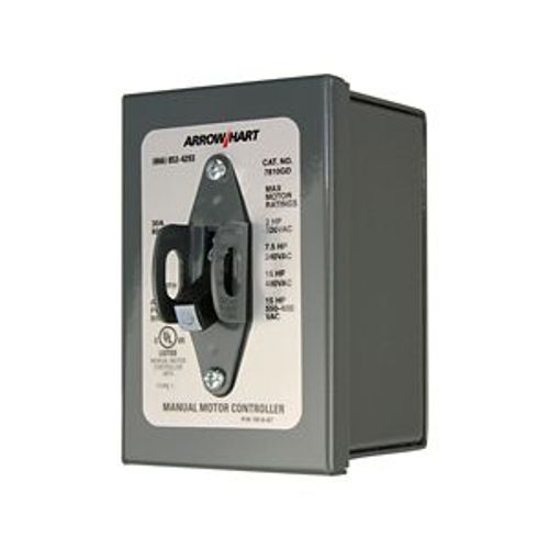 Main product image of Manual Motor Controller, #14-10 Awg 30A, 600V, Gray, 3-Pole, 1-Gang, 2-Position, 3Ph, AH7810GD
